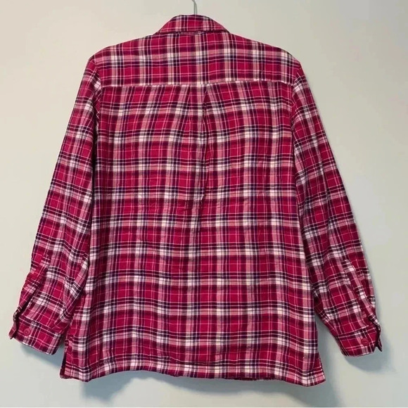 L.L. Bean pink plaid  fleece cotton shaket - Picture 5 of 5